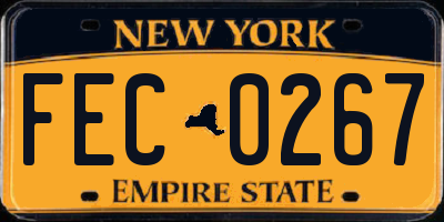 NY license plate FEC0267