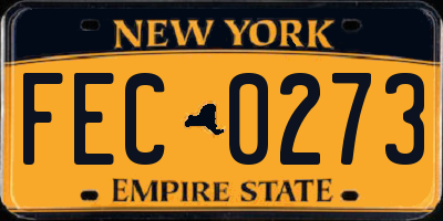 NY license plate FEC0273