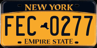 NY license plate FEC0277