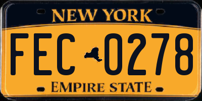 NY license plate FEC0278