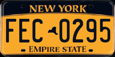 NY license plate FEC0295