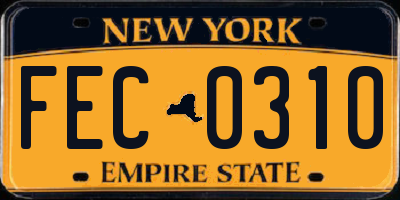 NY license plate FEC0310