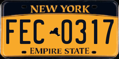 NY license plate FEC0317
