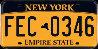 NY license plate FEC0346