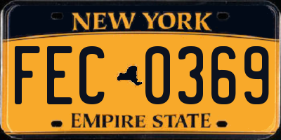 NY license plate FEC0369