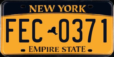 NY license plate FEC0371