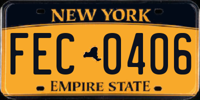 NY license plate FEC0406
