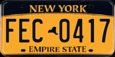 NY license plate FEC0417