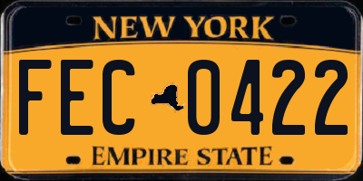 NY license plate FEC0422