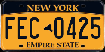 NY license plate FEC0425