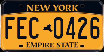 NY license plate FEC0426