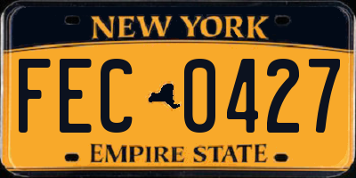 NY license plate FEC0427