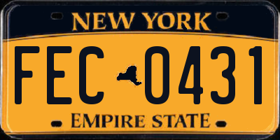 NY license plate FEC0431