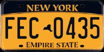 NY license plate FEC0435