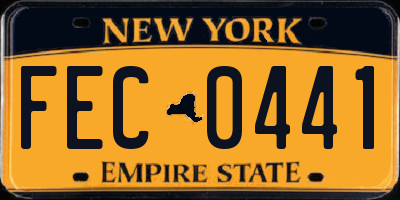 NY license plate FEC0441