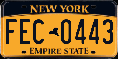 NY license plate FEC0443