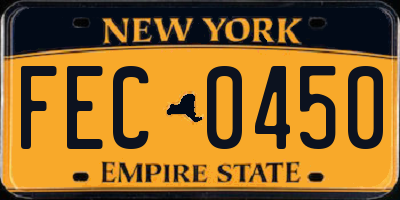 NY license plate FEC0450