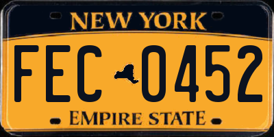 NY license plate FEC0452