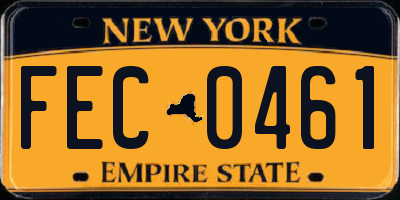 NY license plate FEC0461