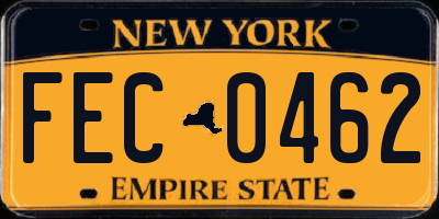 NY license plate FEC0462