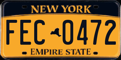 NY license plate FEC0472