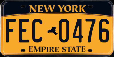 NY license plate FEC0476