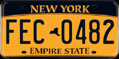 NY license plate FEC0482