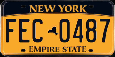 NY license plate FEC0487
