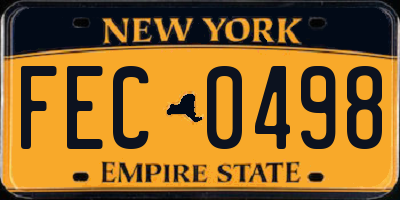 NY license plate FEC0498