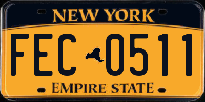NY license plate FEC0511