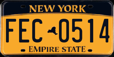 NY license plate FEC0514