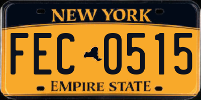 NY license plate FEC0515