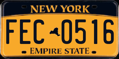 NY license plate FEC0516