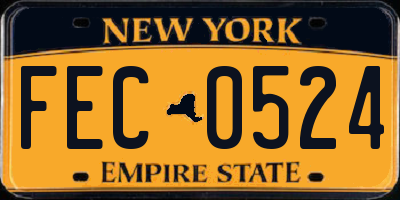 NY license plate FEC0524