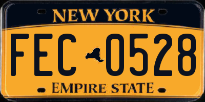 NY license plate FEC0528
