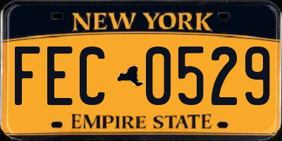 NY license plate FEC0529