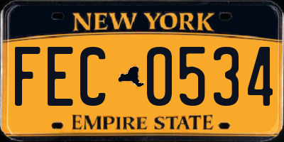 NY license plate FEC0534