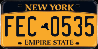NY license plate FEC0535