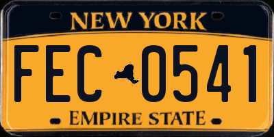 NY license plate FEC0541
