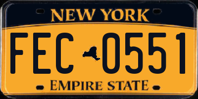 NY license plate FEC0551