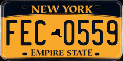 NY license plate FEC0559