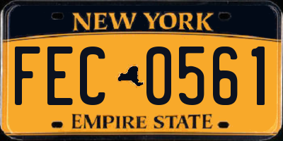 NY license plate FEC0561