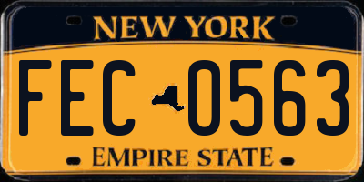 NY license plate FEC0563