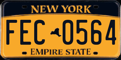 NY license plate FEC0564