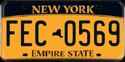 NY license plate FEC0569