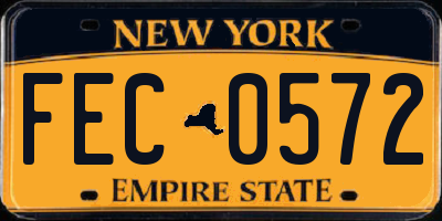 NY license plate FEC0572