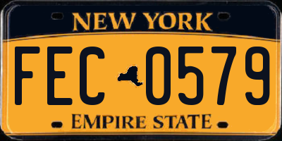 NY license plate FEC0579