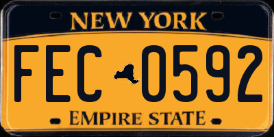 NY license plate FEC0592