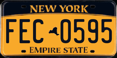 NY license plate FEC0595