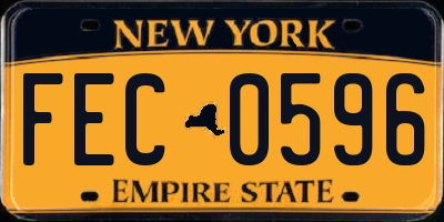 NY license plate FEC0596